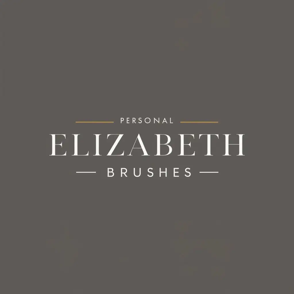 fabricame un logo para una marca personal de maquillaje que se llama "elizabeth Brushes".  que sea Minimalista y muy elegante. Sin usar imagenes de objetos para su composición 