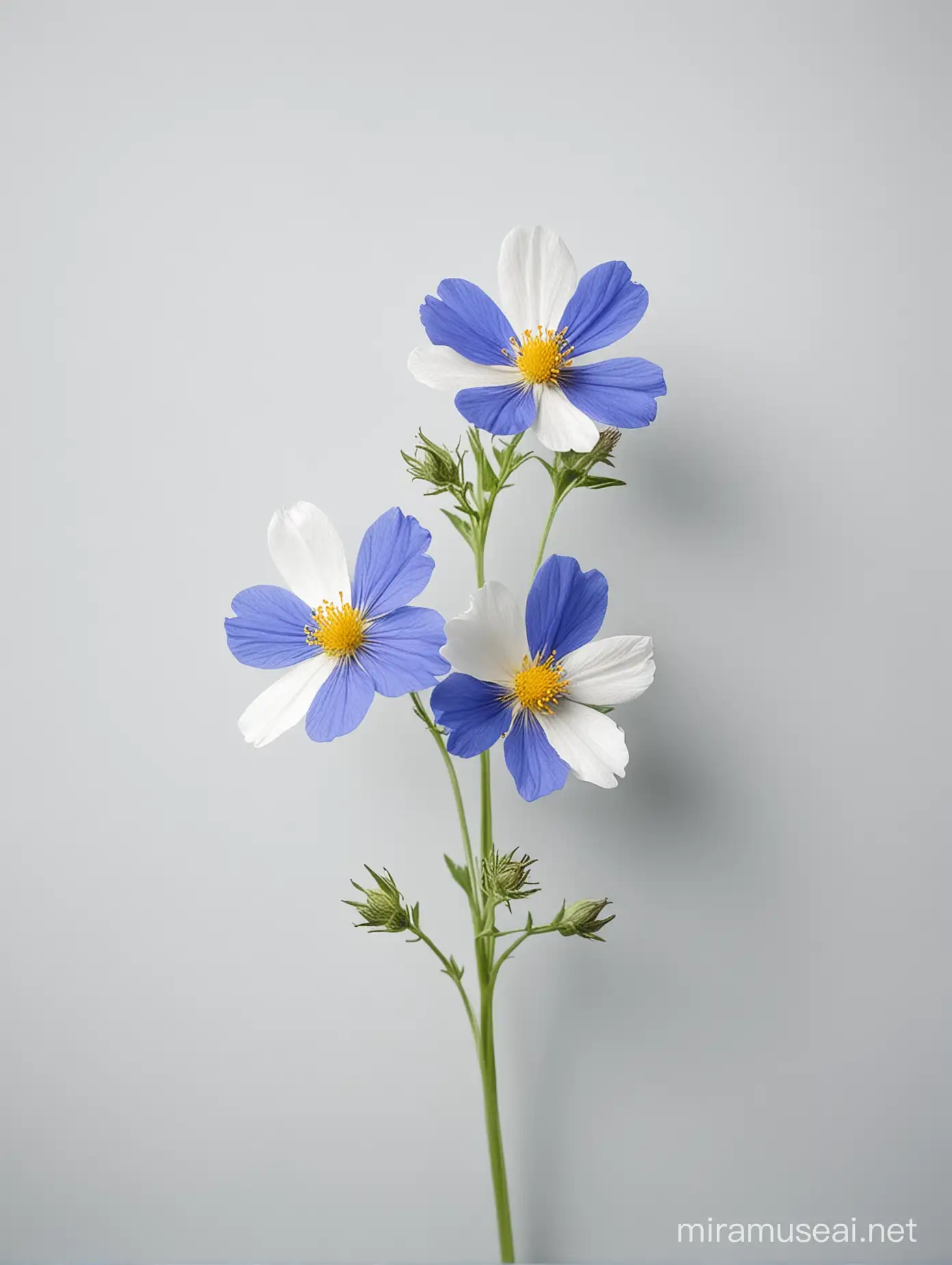 natural wild flower blue white background