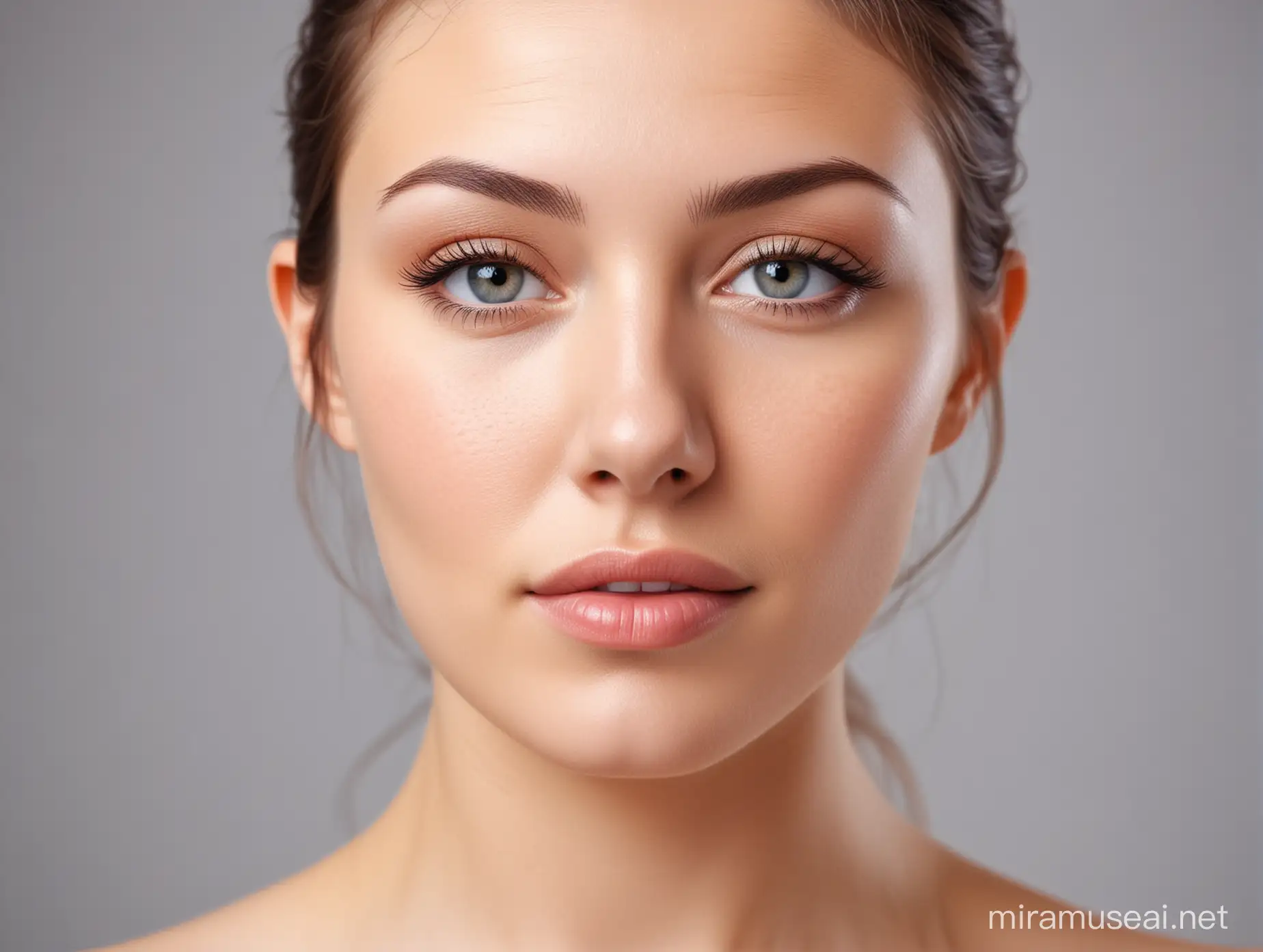 Radiant Woman with Clear Skin Natural Beauty Portrait