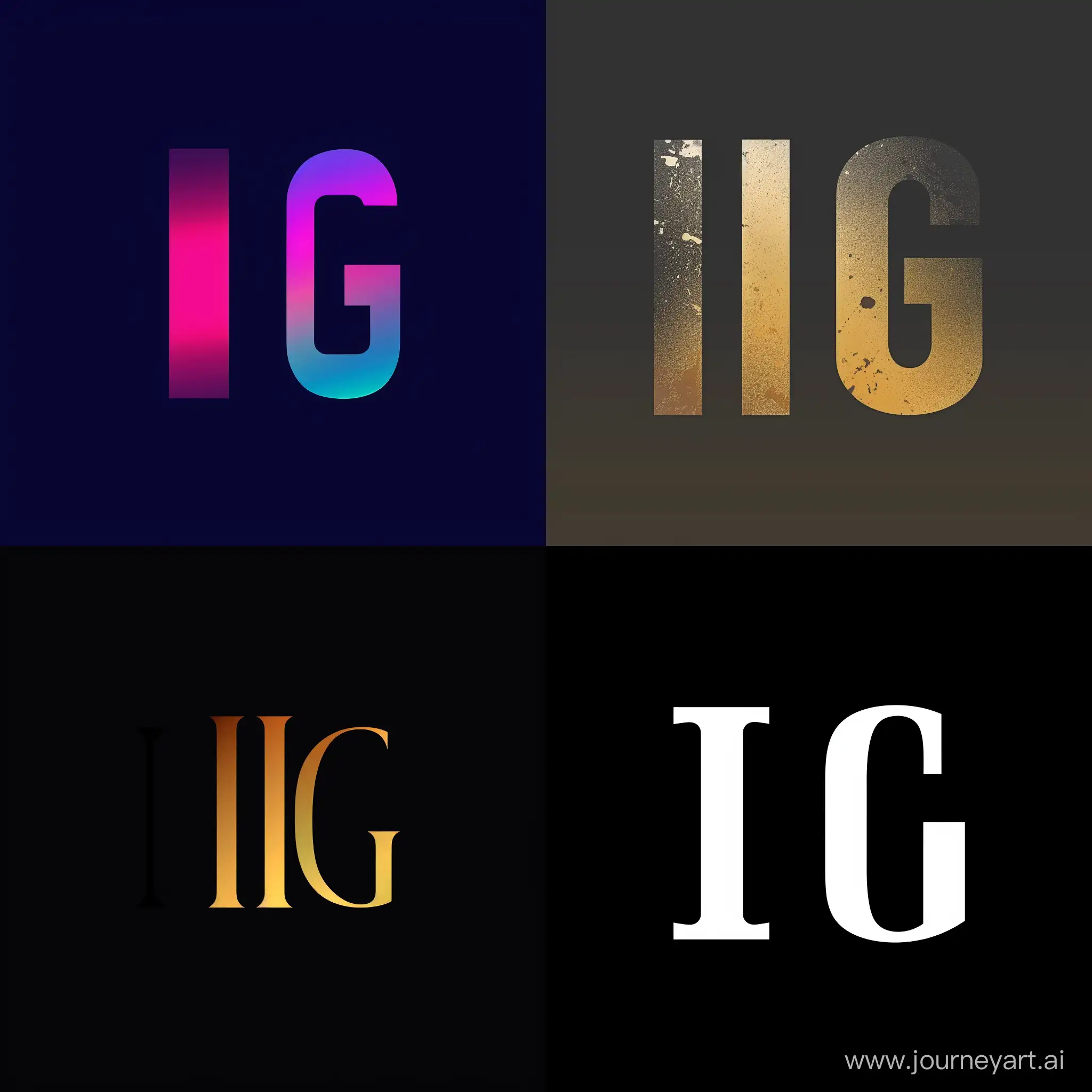 a lettermark of letters "I" and "G", logo,  vector, simple -- no realistic details