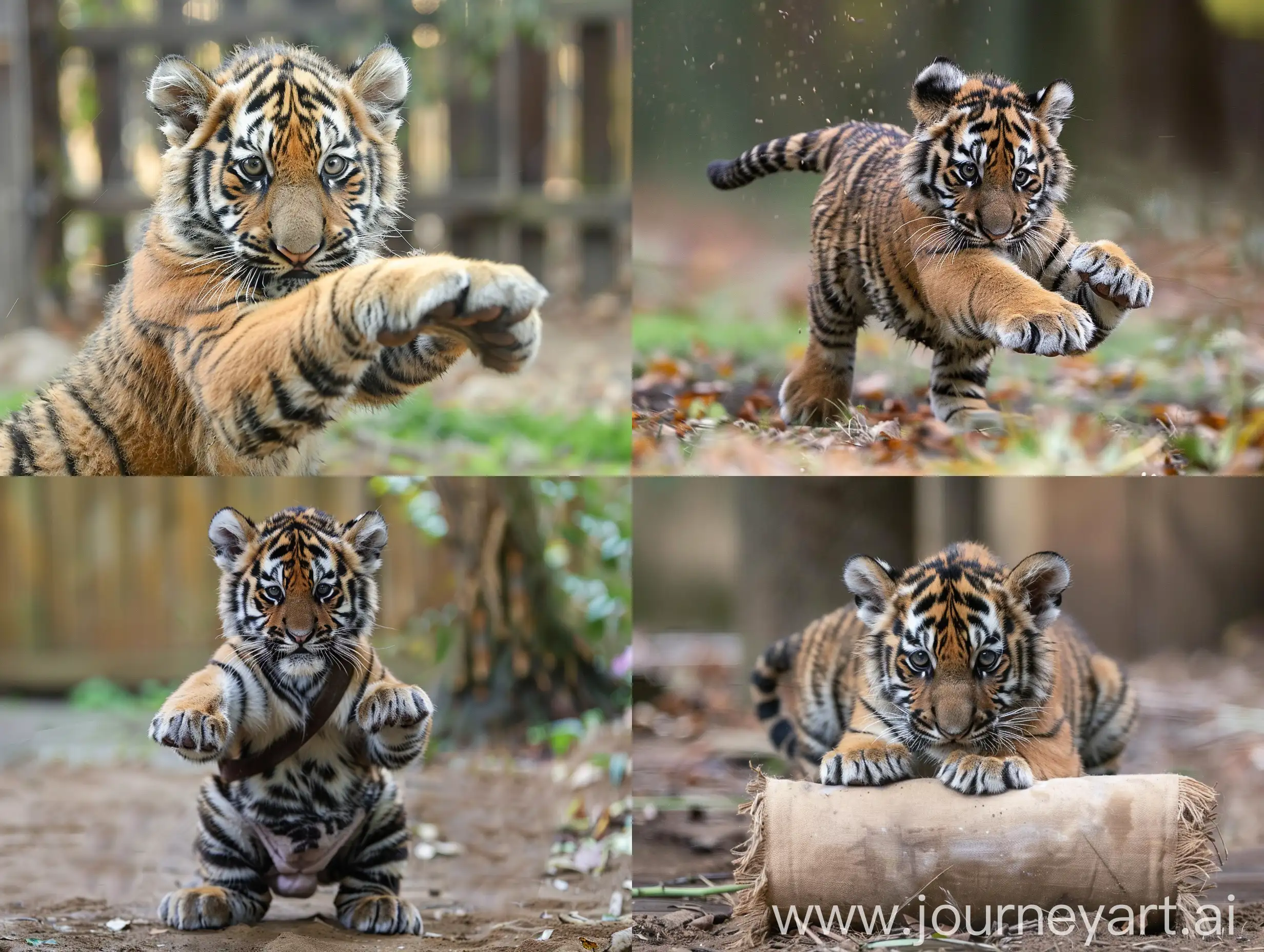 Playful-Tiger-Cub-Practicing-Sambo-Martial-Arts-in-a-43-Aspect-Ratio