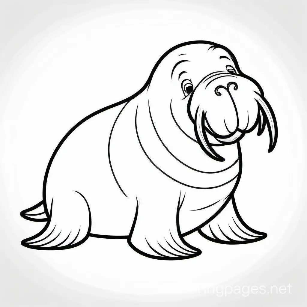 Cute-Cartoon-Walrus-Coloring-Page-Simple-Black-and-White-Line-Art-for-Kids