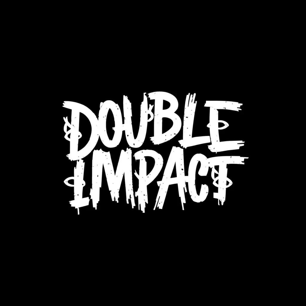 a logo design,with the text "Double Impact", main symbol:Hip hop music, drugs, fles, money,complex,be used in Entertainment industry,clear background