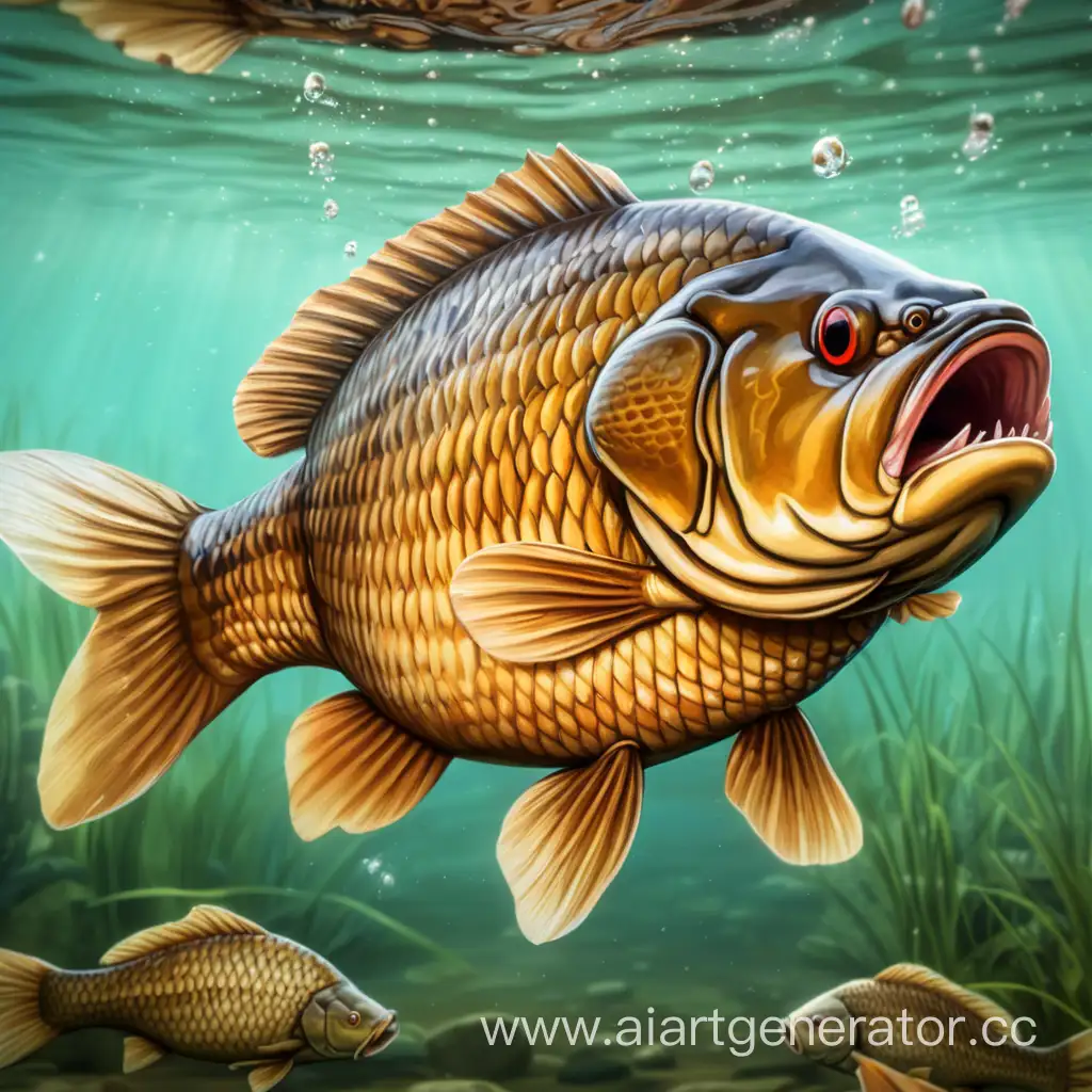 Fierce-Crucian-Carp-in-Majestic-Rage