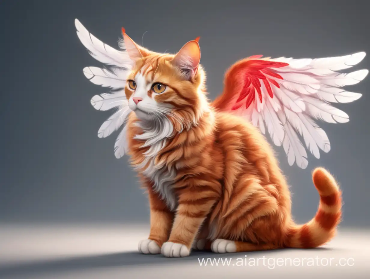 Graceful-Red-Winged-Cat-Sitting-Ethereal-Feline-with-Wings