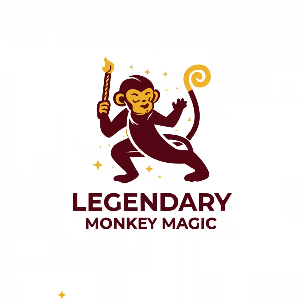 LOGO-Design-for-Legendary-Monkey-Magic-Minimalistic-Magic-Symbol-on-Clear-Background