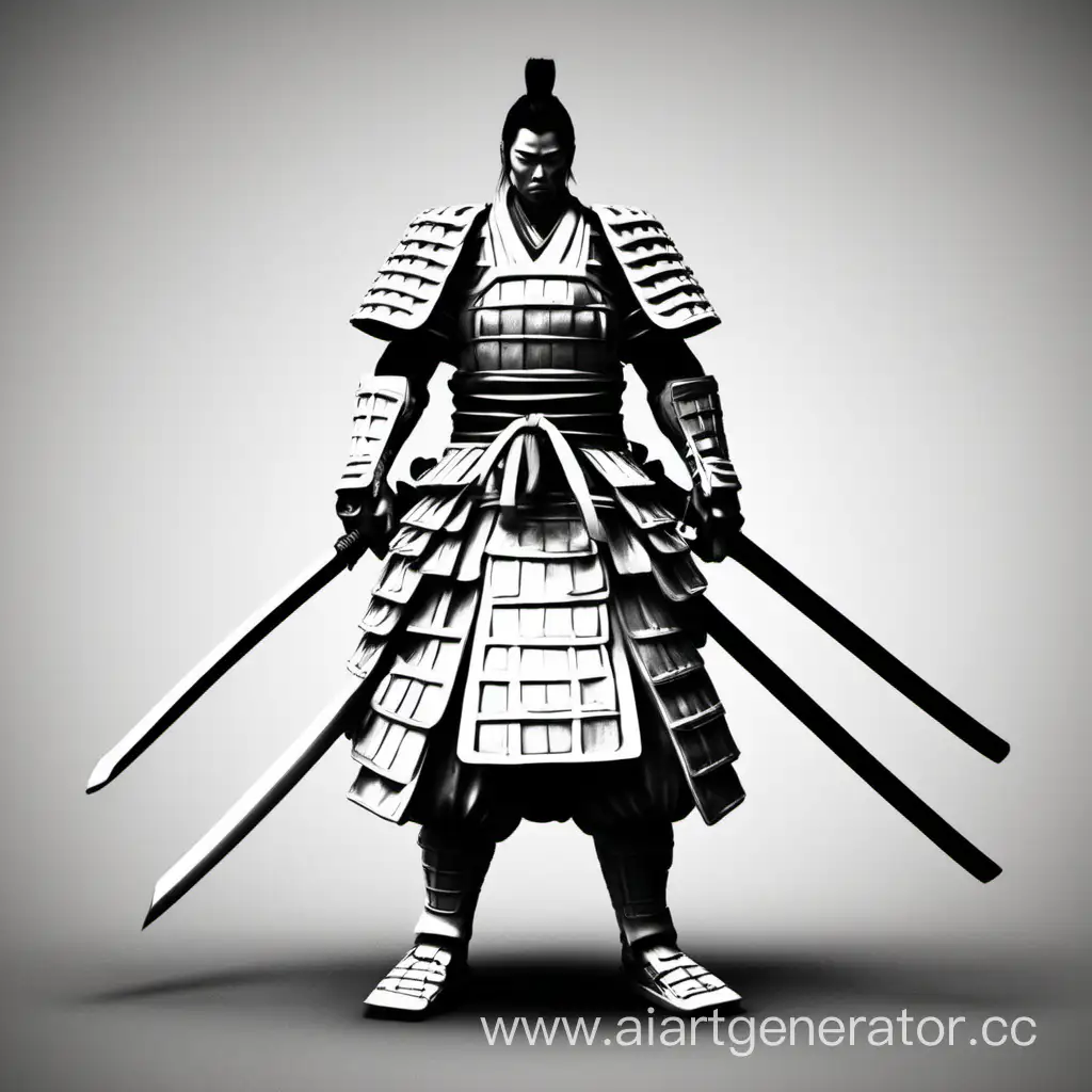 Make me a square avatar. It should be black and white. It should have a samurai theme and Japanese text