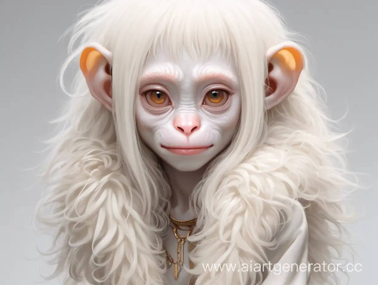 Adorable-Albino-Monkey-Girl-with-Furry-Features