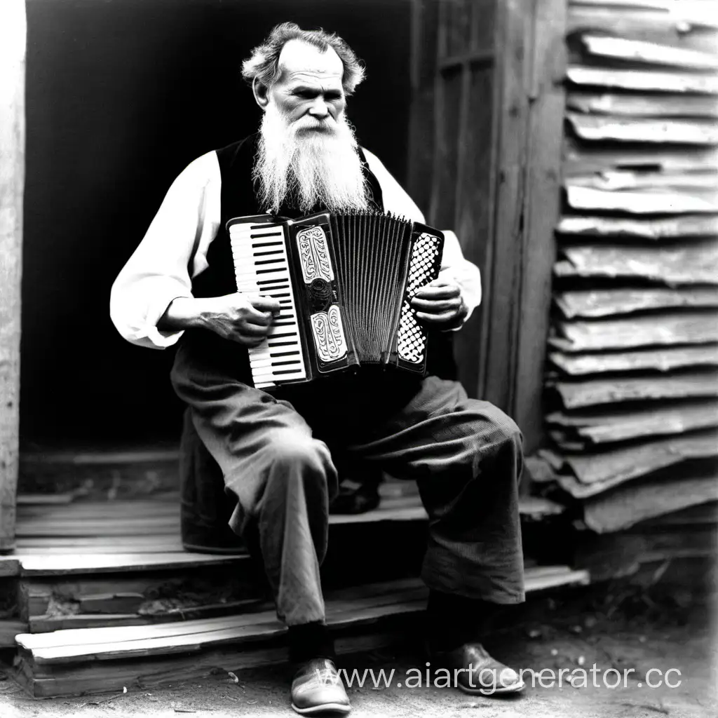 Leo-Tolstoy-Engages-in-Melodic-Accordion-Performance