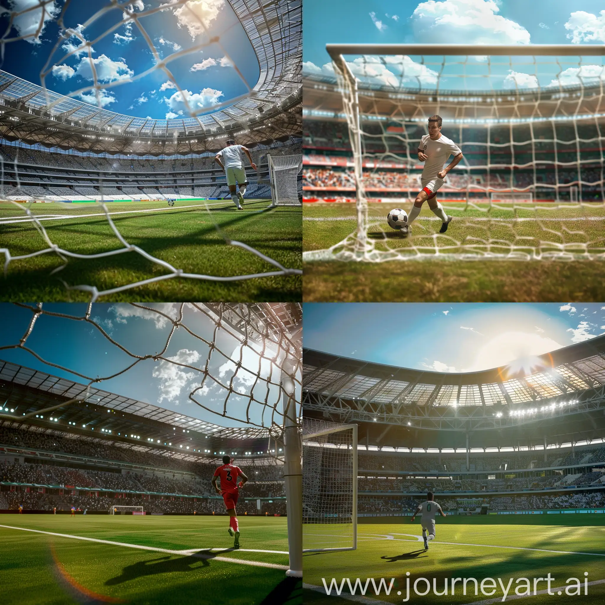 Dynamic-Soccer-Player-Racing-Towards-Goal-in-Grand-Stadium