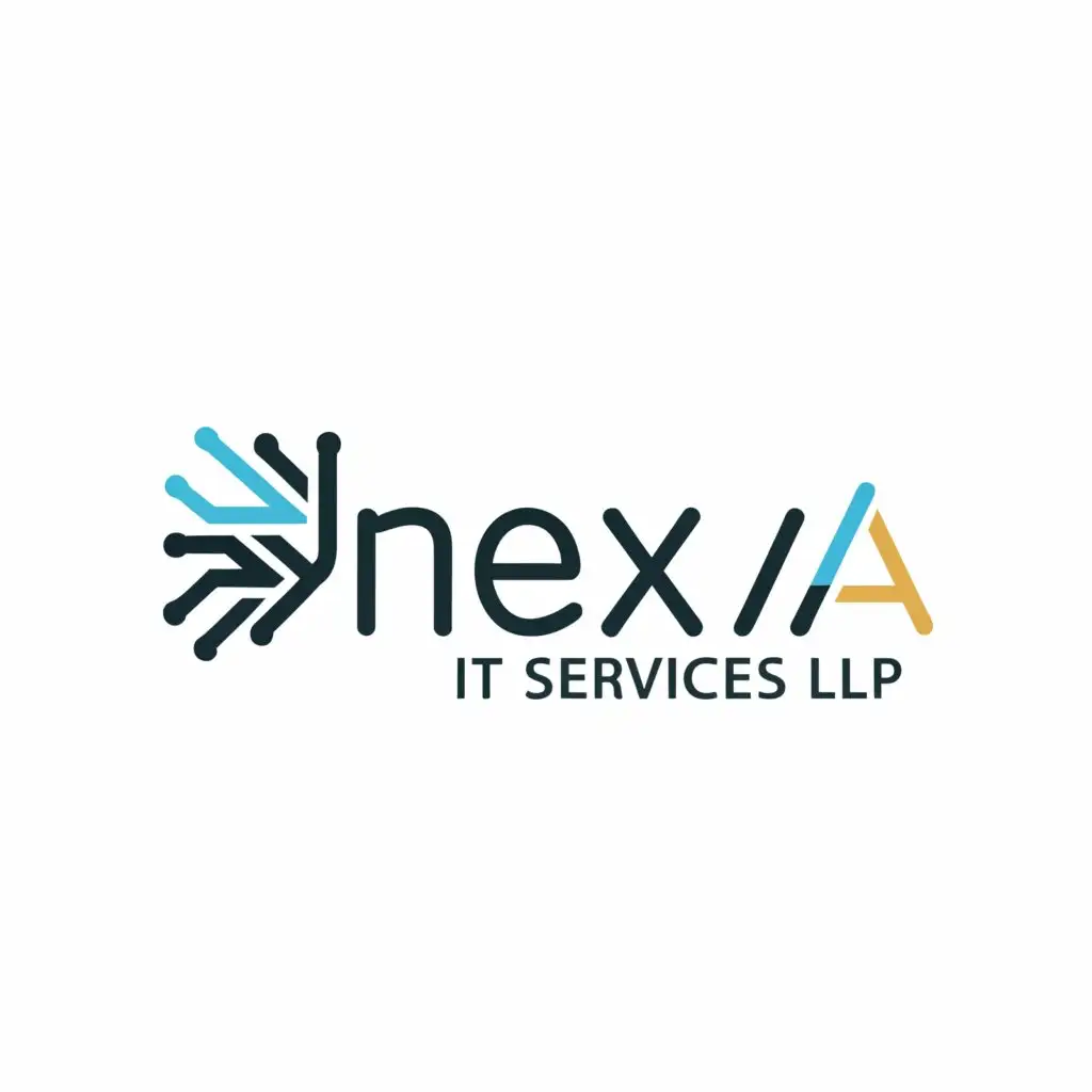 a logo design,with the text "Nexa IT Services Llp", main symbol:Nexa,Moderate,clear background