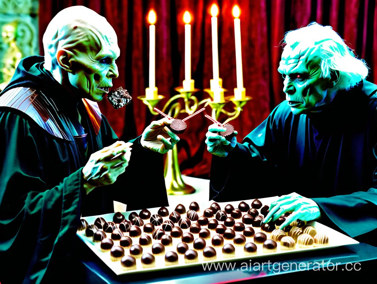 Волан де морд и Дарти сидиус едят шоколадки, вечеринка.