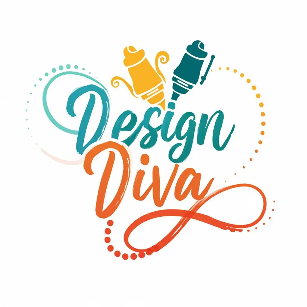 logo, Anything related to creativity, with the text "Design diva", typography, be used in Education industry