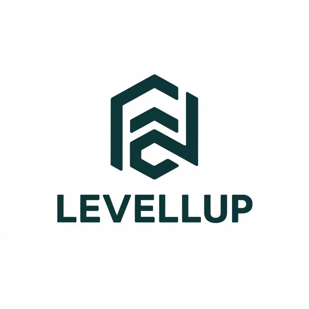 a logo design,with the text "Levelup", main symbol:home
Arrow
scale
, be used in Real Estate industry