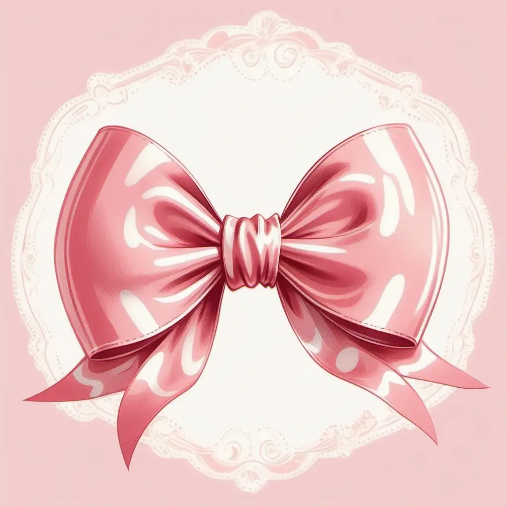 illustration, one coquette whimsical
 pink bow, element ,soft, pastel colors, incorporate a touch of vintage-inspired design, and focus on conveying a charming and flirtatious vibe