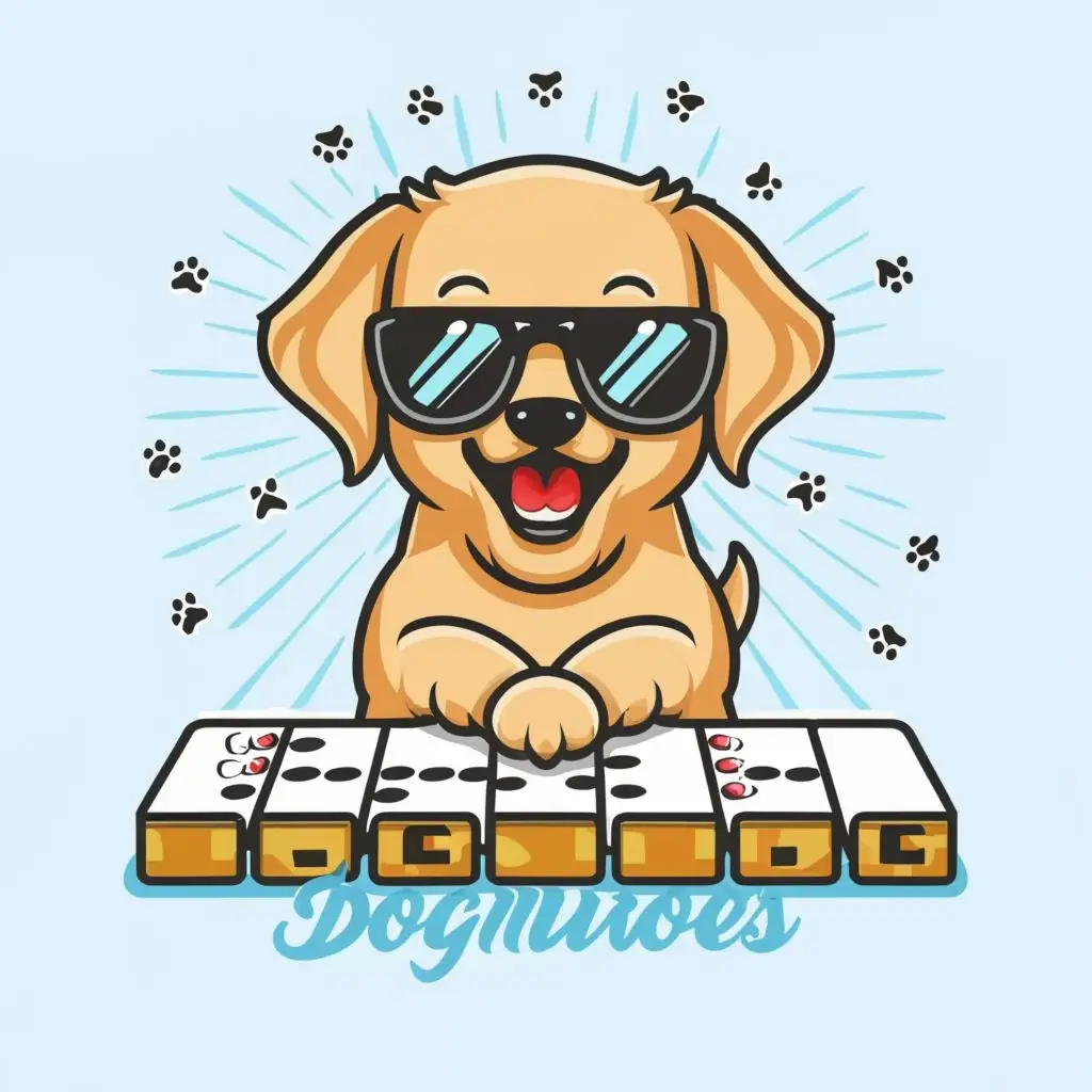 LOGO-Design-For-DOGminoes-Playful-Golden-Retriever-Pup-Dominates-with-Style