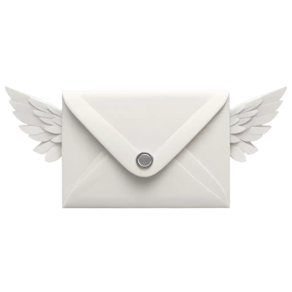 cartoon 3d,  envelope with wings