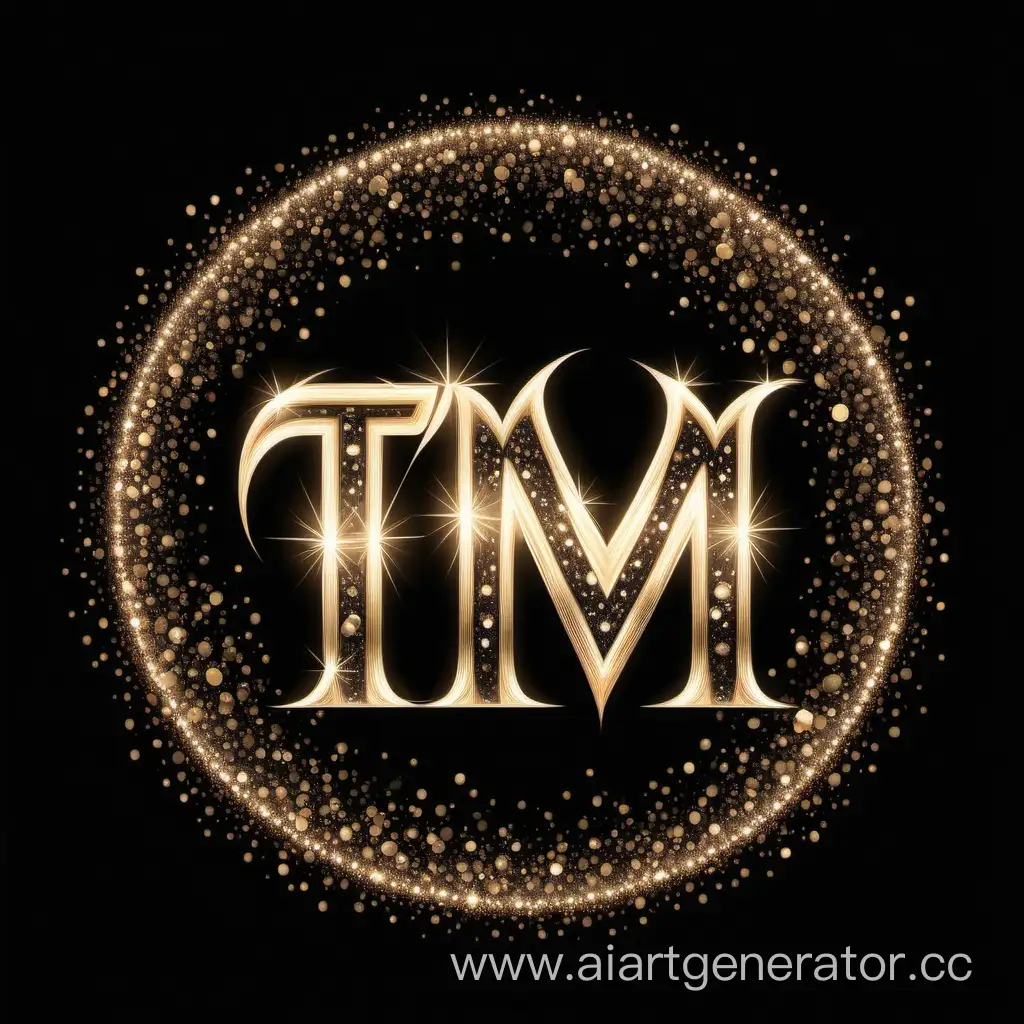 Glistening-Circular-TM-Letters-on-Black-Background