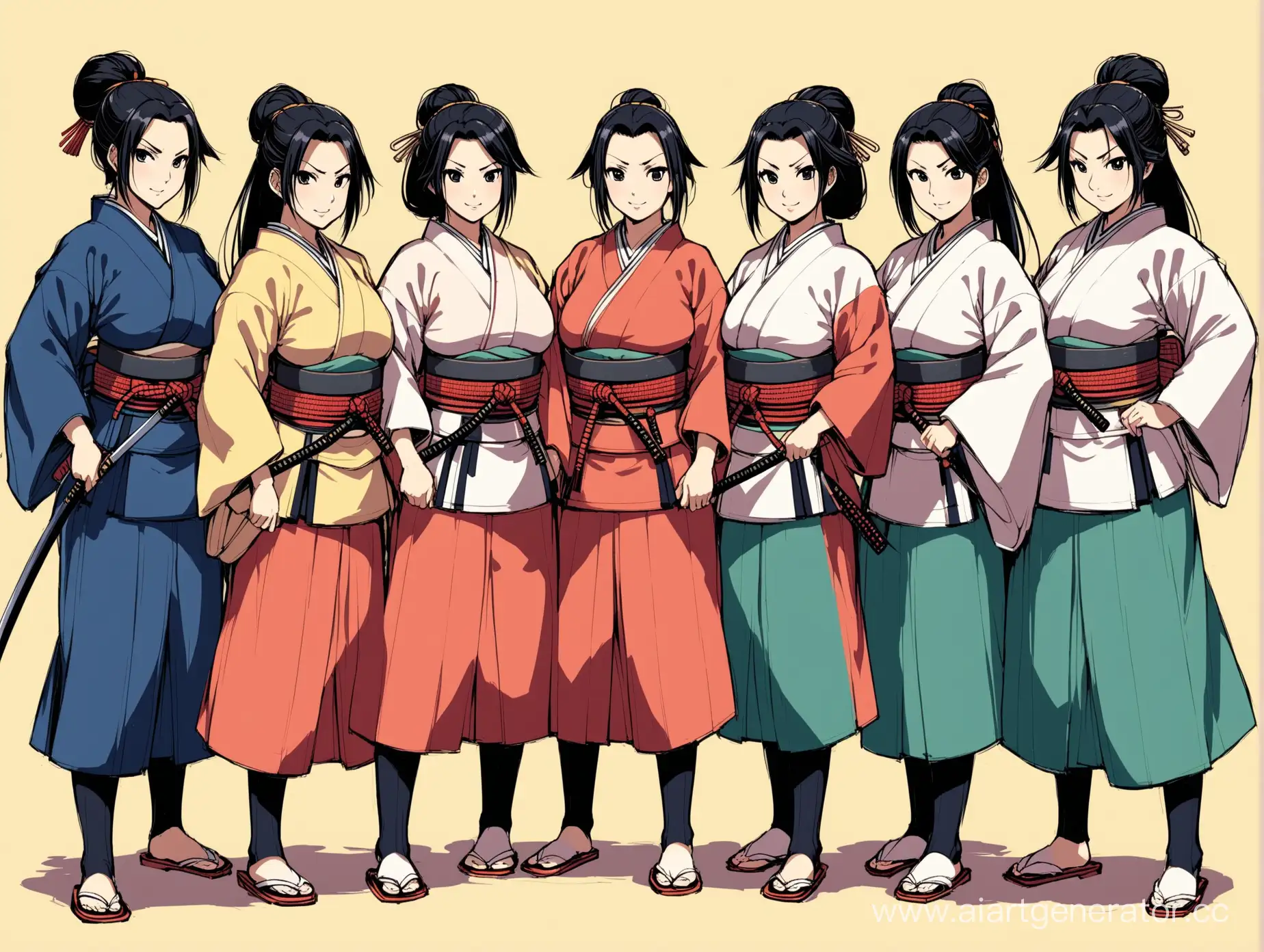 Edo-Period-Samurai-Girls-Four-Curious-and-Smug-Japanese-Milfs