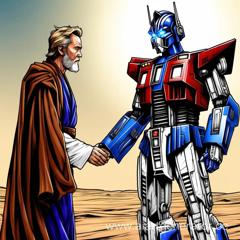 Transformers-Leader-Optimus-Prime-Confronts-Jedi-Master-ObiWan-Kenobi