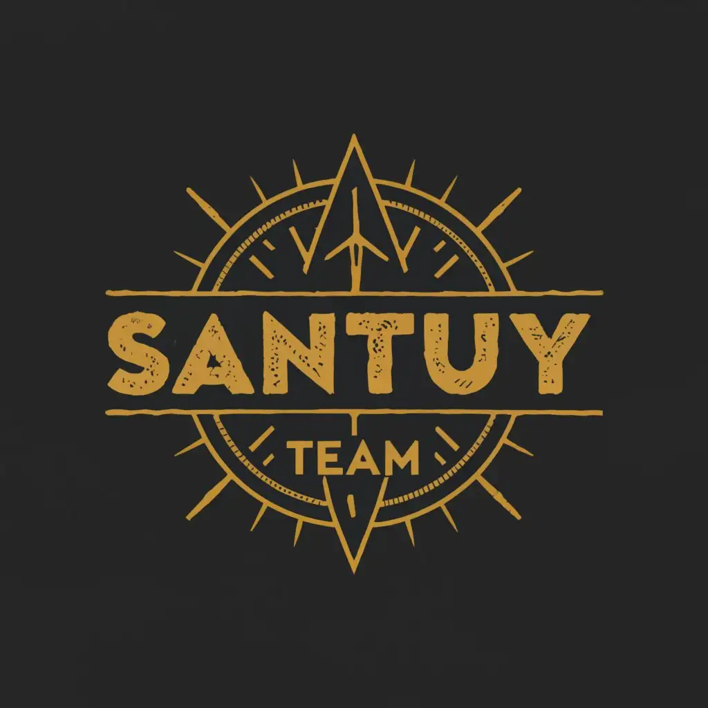 a logo design,with the text 'SANTUY TEAM', main symbol:compass, adventure,Moderate,be used in Travel industry,clear background