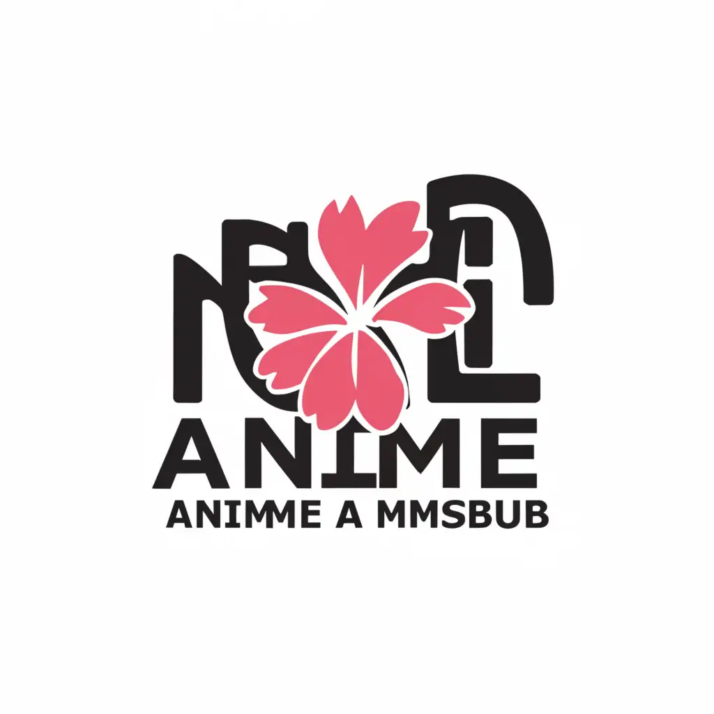 a logo design,with the text "NGL Anime mmsub", main symbol:Sakura,Minimalistic,be used in Entertainment industry,clear background