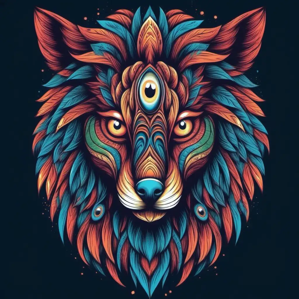 Vibrant Animal Design Tshirt with EyeCatching Colors