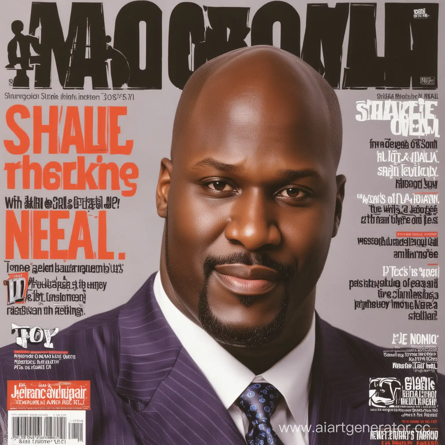 magazine cover with Shaquille O'Neal
