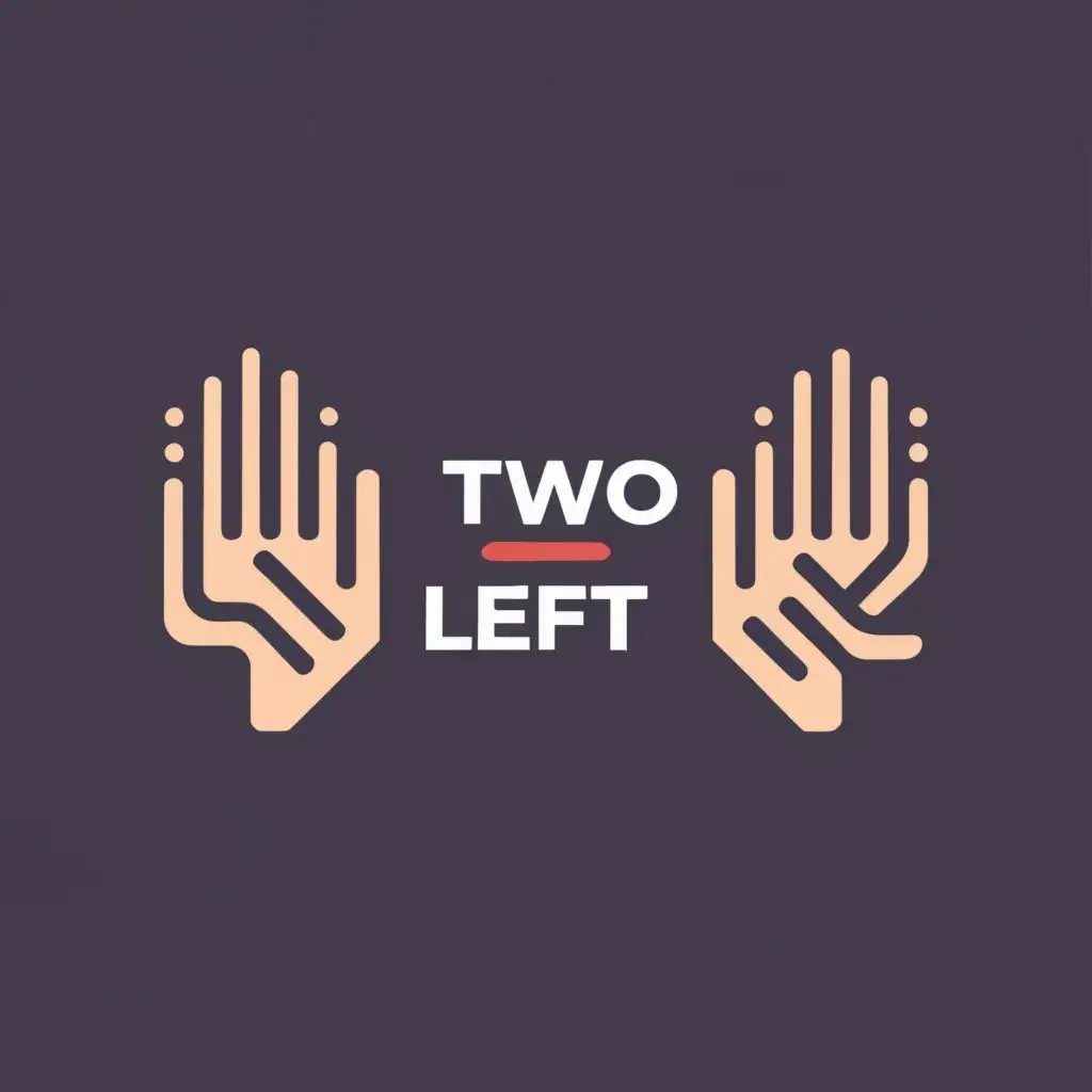 logo, Two left hands, with the text "Two left hands", typography, be used in Internet industry