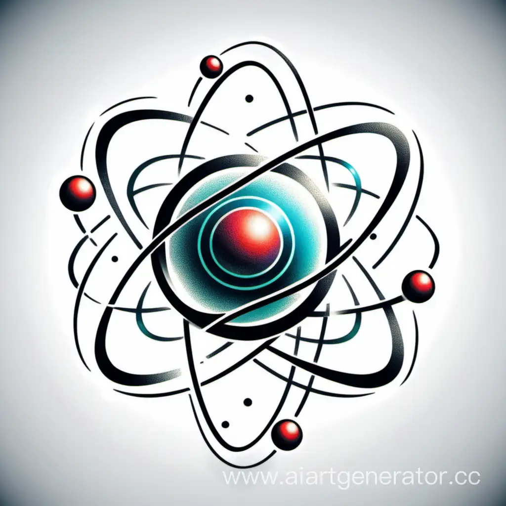 Татуировка в виде символа атома