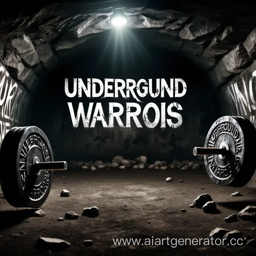 подземные войны, андеграунд, викинг, спорт, здравый движ, спорт зал, качалка и надпись Underground Warriors