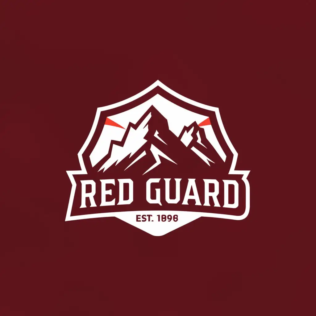 a logo design,with the text "Red Guard", main symbol:Carbine Mountains,Moderate,be used in Sports Fitness industry,clear background