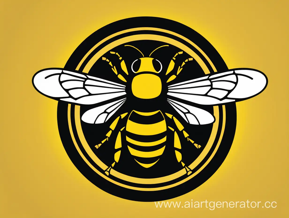 Yellow-and-Black-Bee-Taxi-Service-Logo-on-Black-Circle-Background