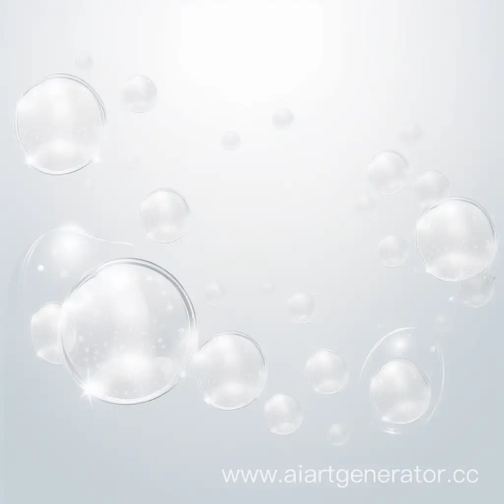 белый фон с прозрачными пузырьками
