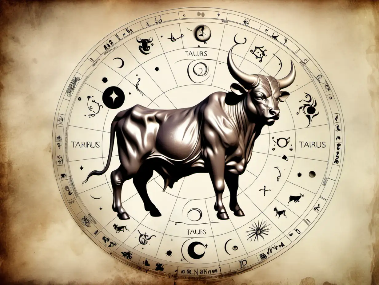 Taurus Zodiac Sign Celestial Bull in a Starry Night