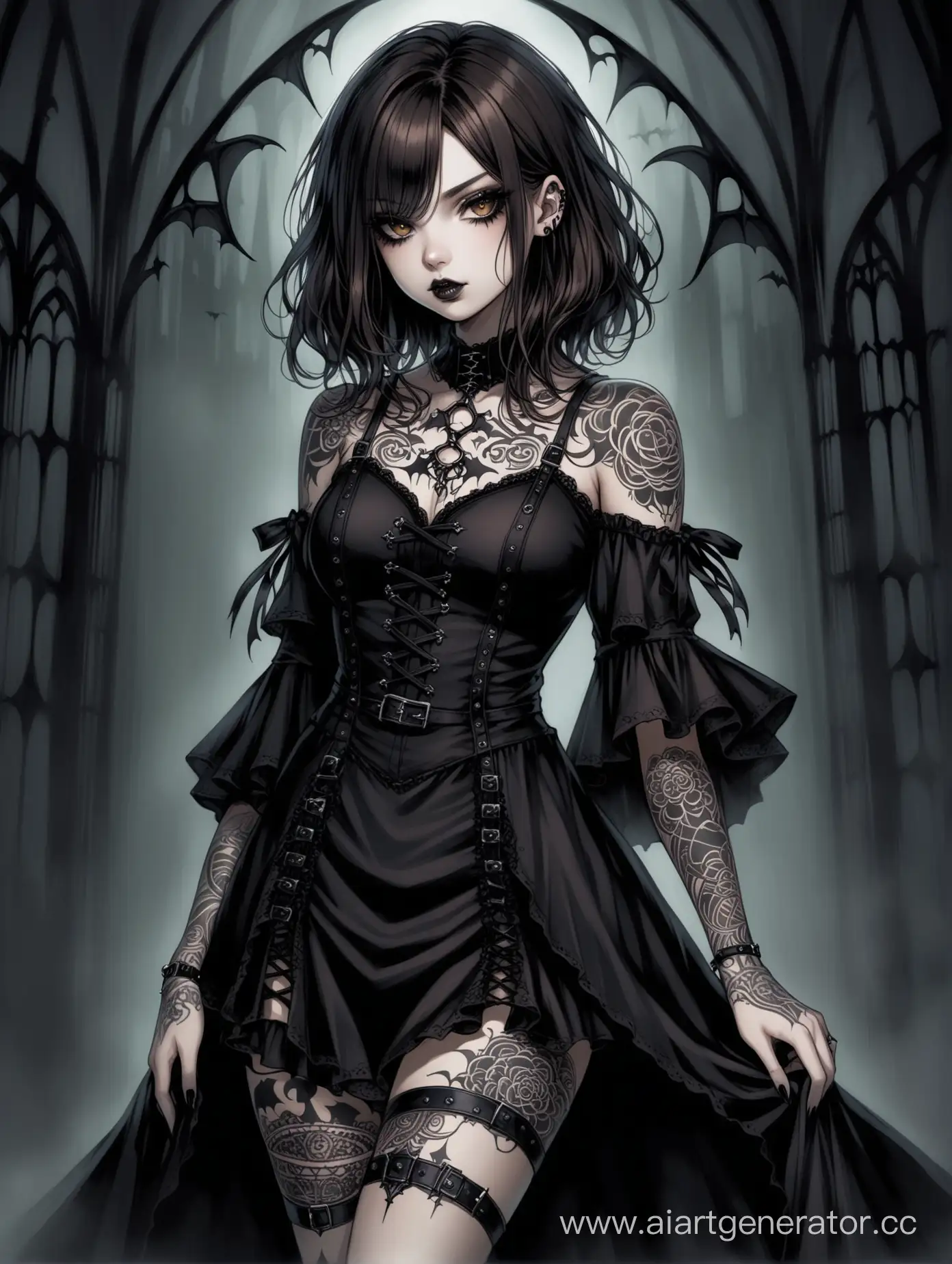 KindEyed-Gothic-Woman-with-Intricate-Tattoos-and-Accessories