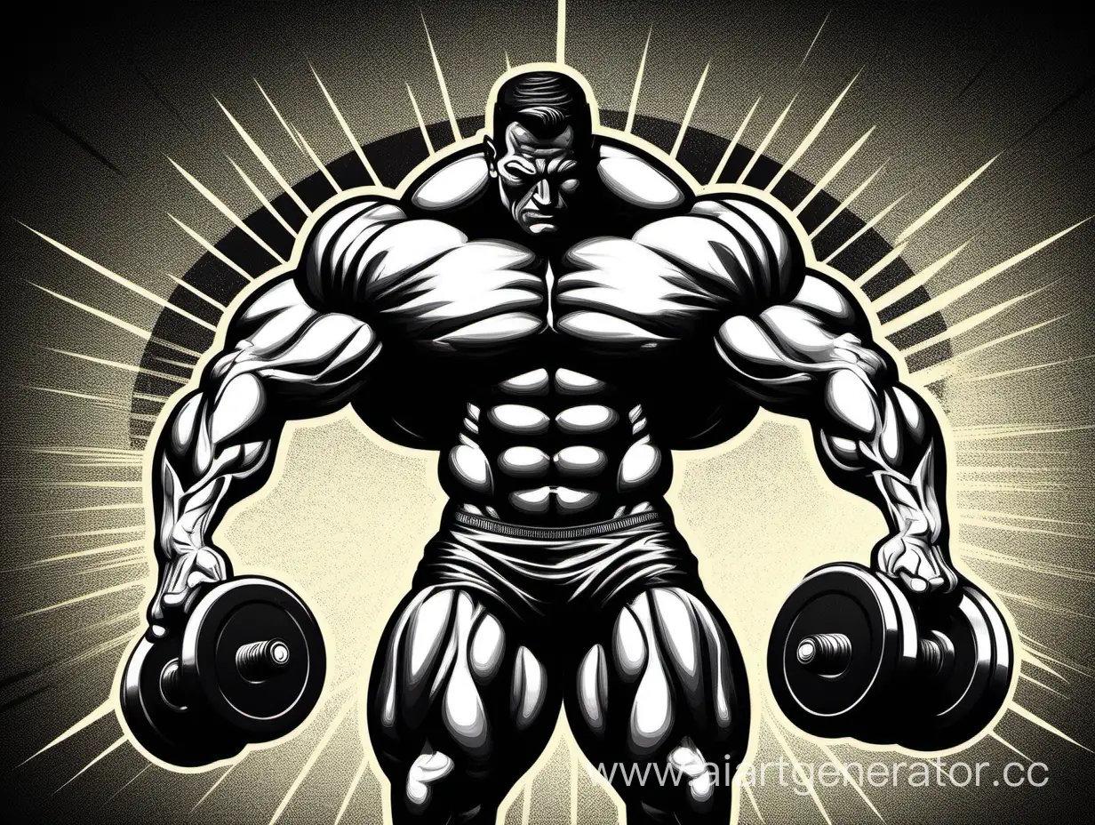 Muscular-Bodybuilder-in-Dramatic-Noir-Illustration
