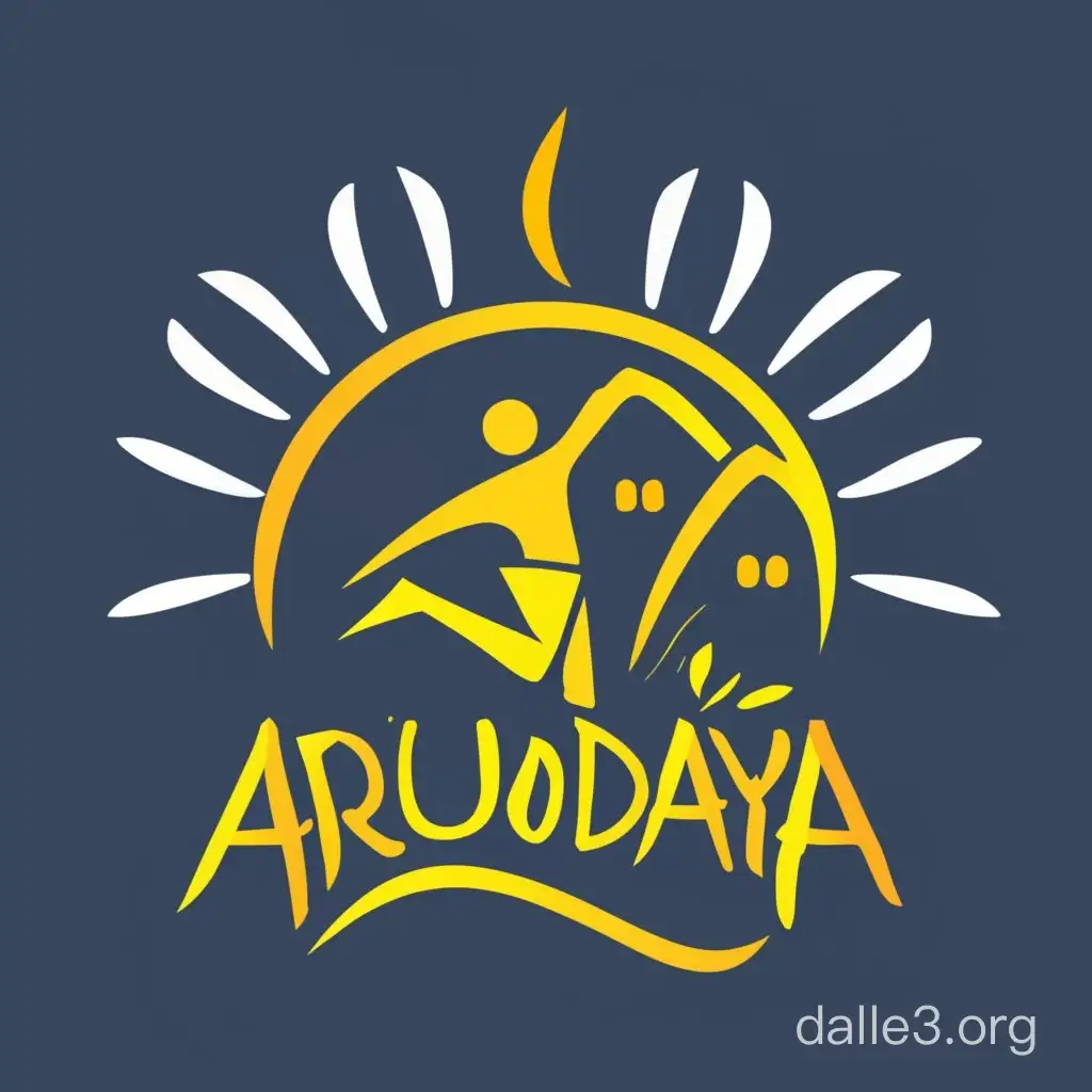 create a logo for a sports club called 'Arunodaya Sports Club' with sun background and elements from the state of Kerala, India