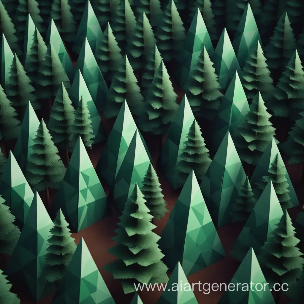 Geometric-Triangle-Forest-Landscape