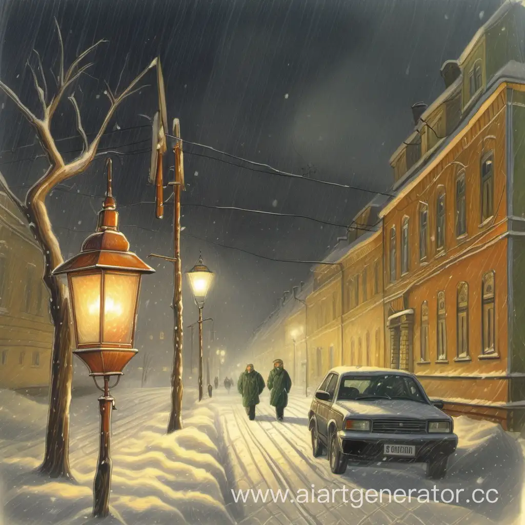 Snowstorm-Evening-in-1990s-Russia-Dim-Lantern-Glow