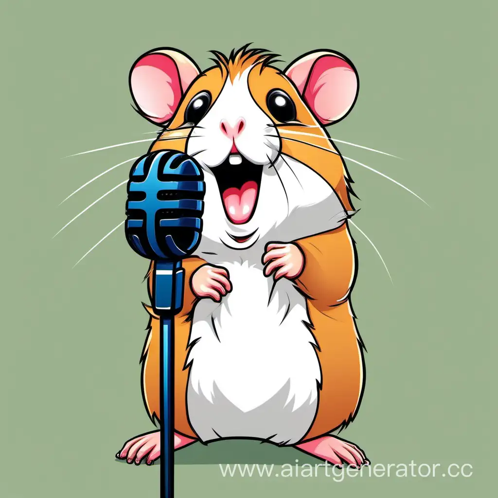 Melodious-Hamster-Serenades-with-a-Microphone