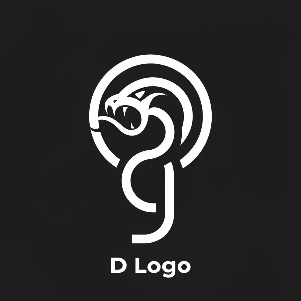 a logo design,with the text "dj logo", main symbol:snake, aggressive, fang, venom,Minimalistic,clear background