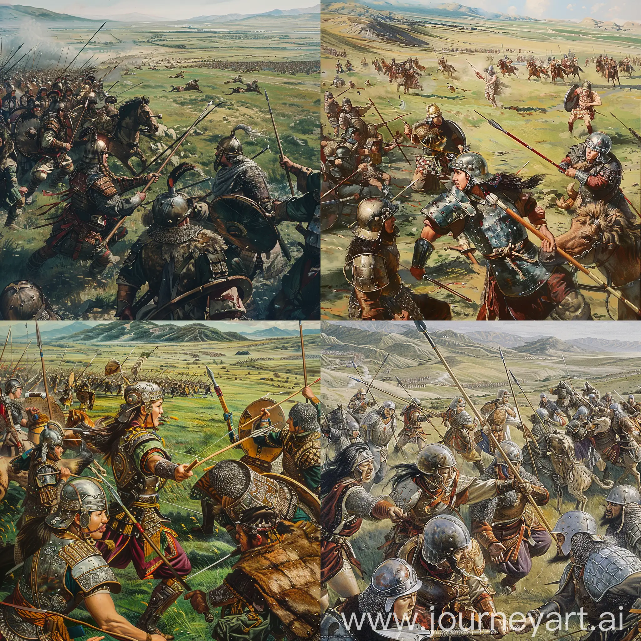 Qin-Female-Soldiers-Battling-Nomadic-Enemies-on-the-Steppe