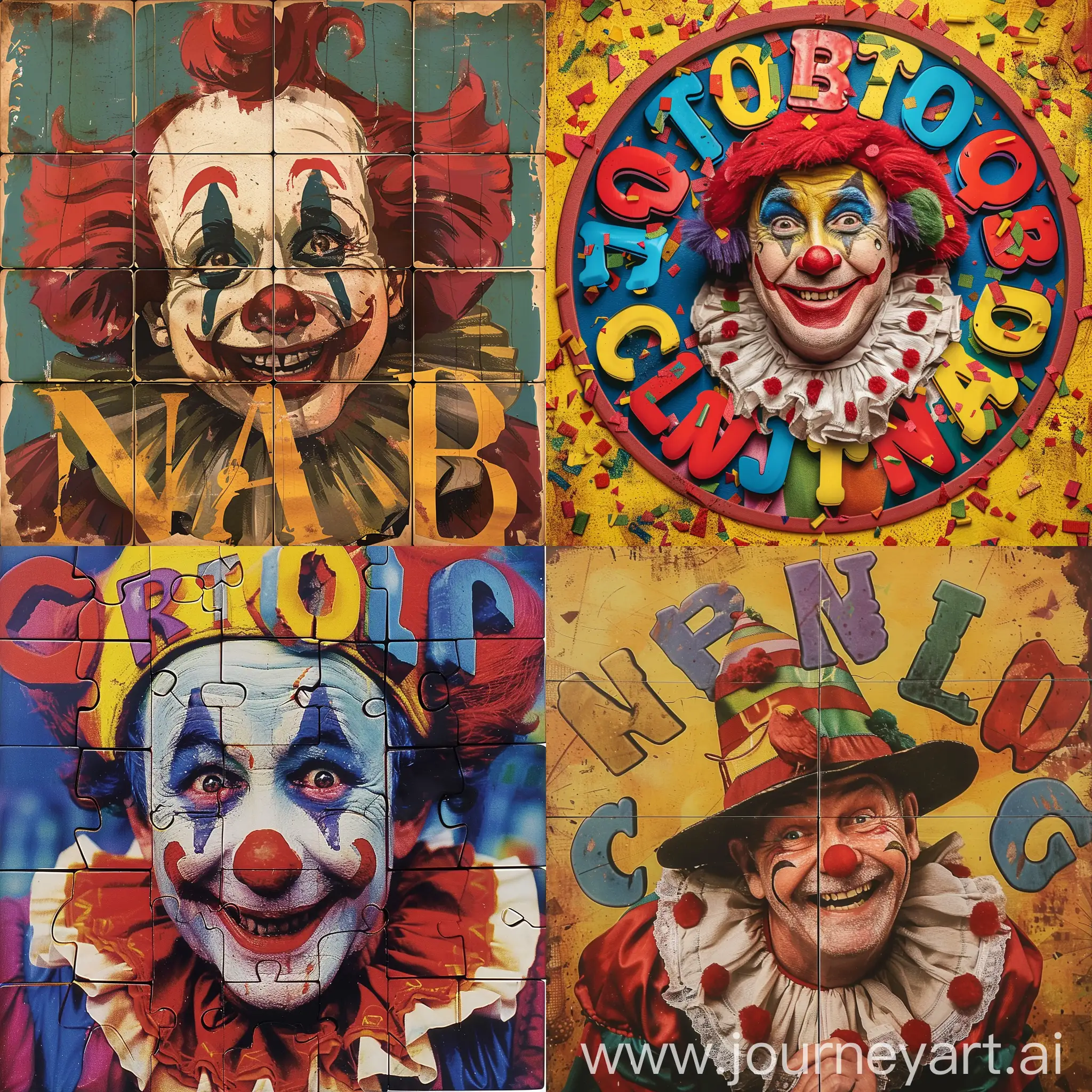 Create a fun atmosphere with the perfect interlocking picture of clown letters on the back No dust ,addition to your circus-themed home decor, ideal for birthday parties and unique gifts for men, women, and seniors alike.