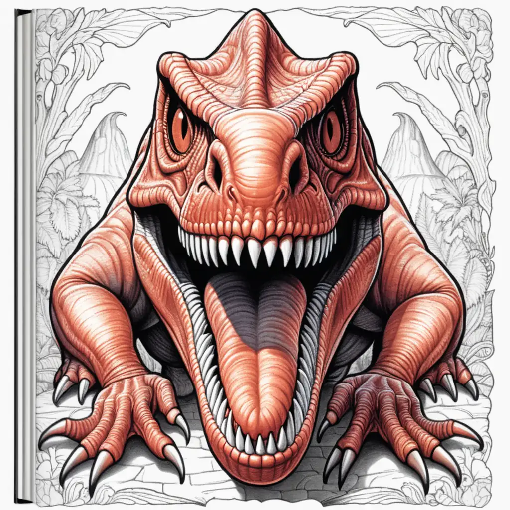 Thrilling Dinosaur Coloring Book Cover