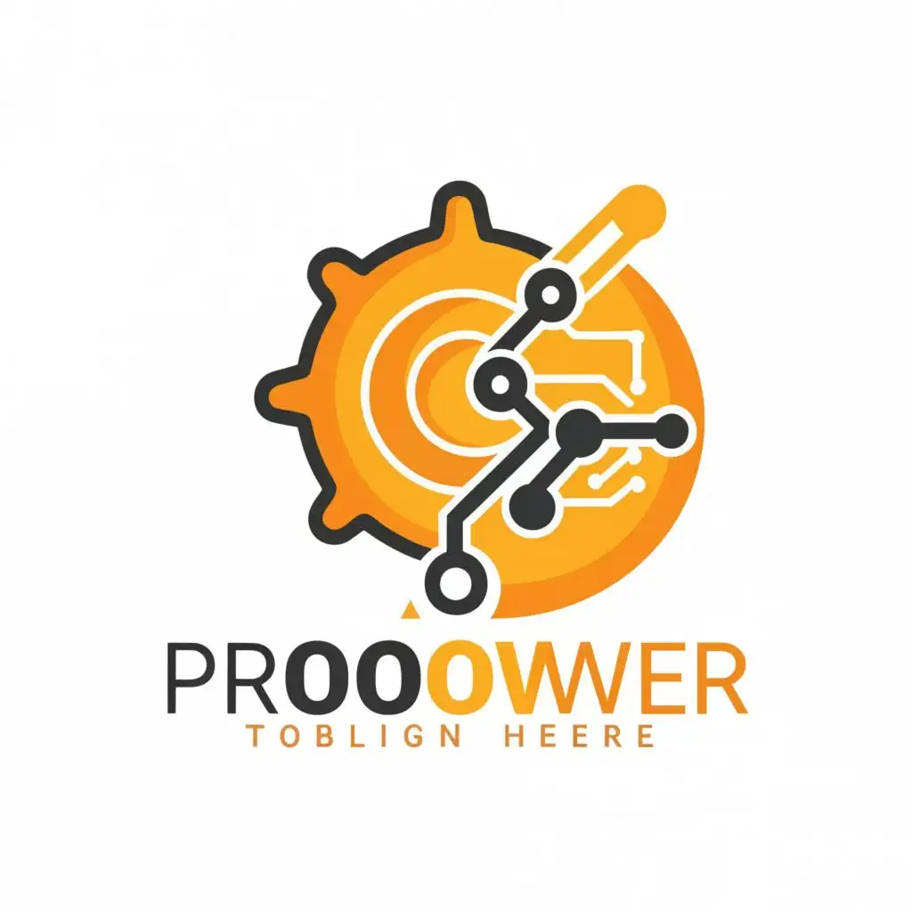 logo, market tool power grid curve photovoltaic, with the text "propower", typography, be used in Technology industry