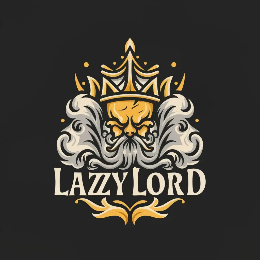 a logo design,with the text "LazyLord", main symbol:Crown, smoke, cannabis ,complex,be used in Beauty Spa industry,clear background