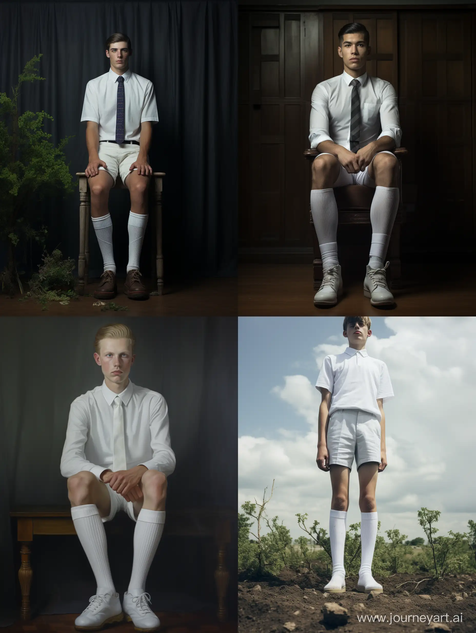 Stylish-Man-in-White-KneeHigh-Socks-Artistic-Portrait-with-AR-Twist