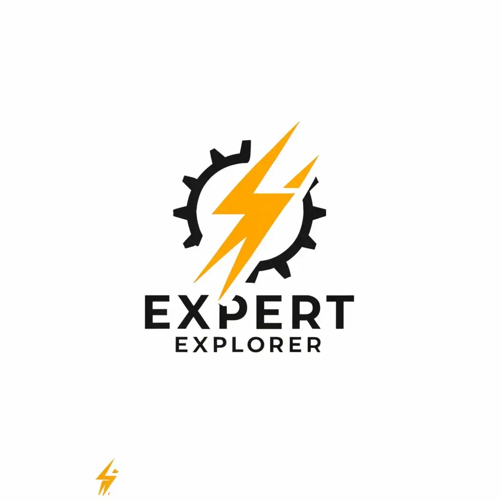 a logo design,with the text "Expert Explorer", main symbol:Electric and explorer,Moderate,be used in Education industry,clear background