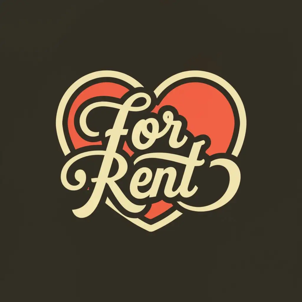 LOGO-Design-For-Rent-Heart-Symbol-with-Captivating-Typography-for-Retail-Industry